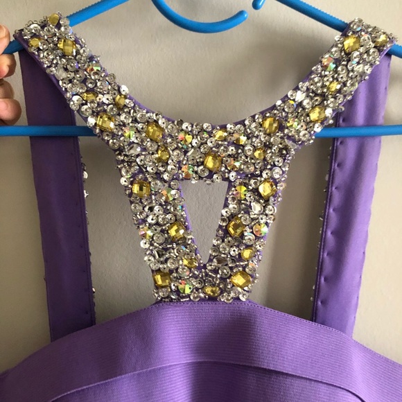 SHERRI HILL PURPLE DRESS EVENING PROM - Picture 4 of 11